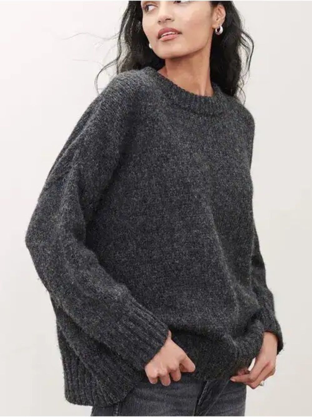 Jenni Kayne Alpaca Cocoon sweater charcoal grey medium